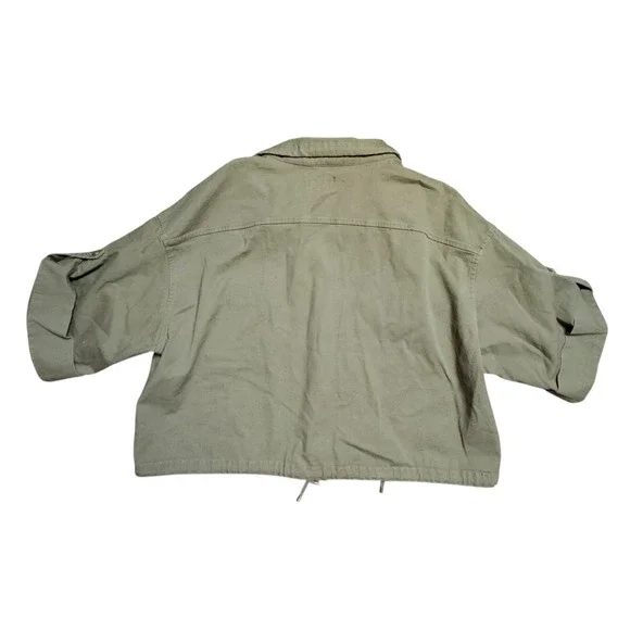 Lauren Ralph Lauren Womens 16 Vondra Cropped Utility Jacket Olive Twill Safari - Picture 7 of 9